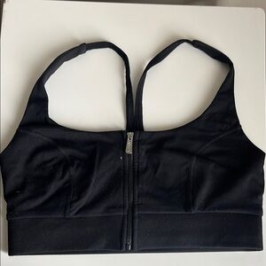 Popflex Black Front Zip-Up Bra - Large